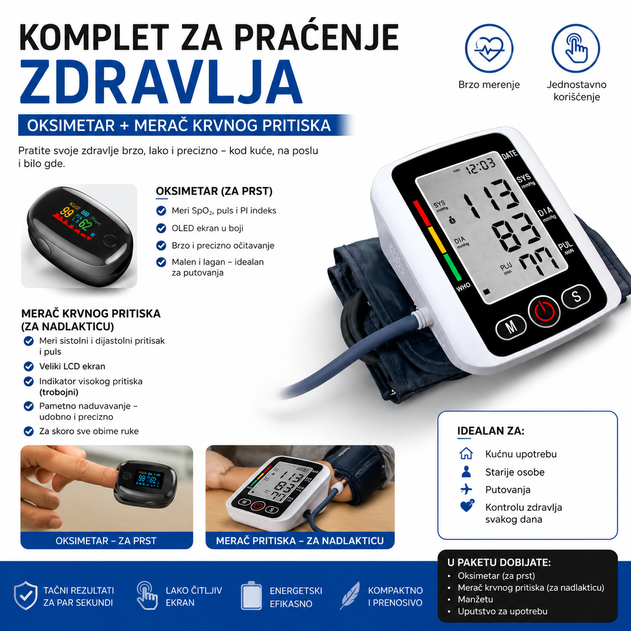 Merač pritiska + Oksimetar