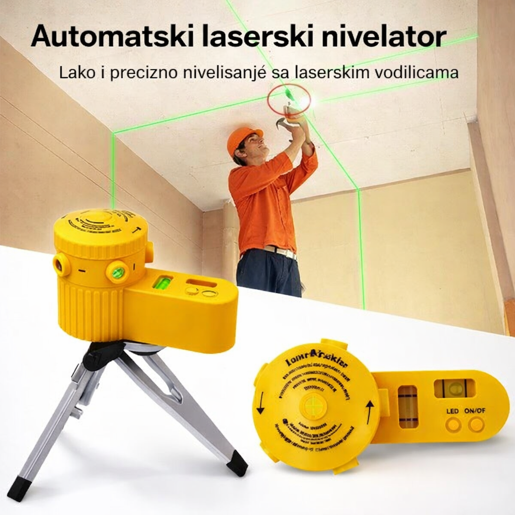 Automatski laserski nivelator sa tripod postoljem