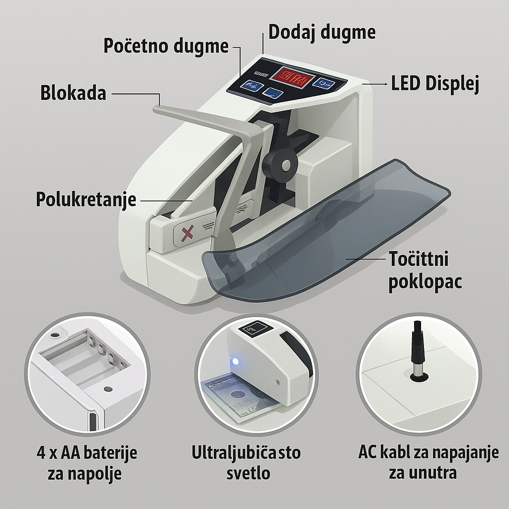Mini brojač novca, brojač para, brojačica