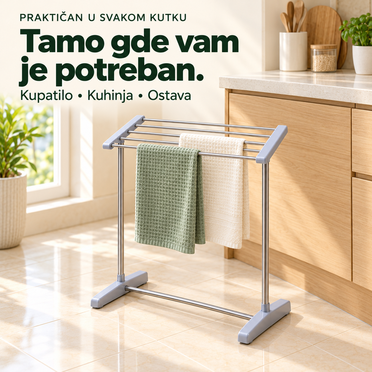 Mobilni stalak u kuhinji – Tamo gde vam je potreban. Za kupatilo, kuhinju ili ostavu.