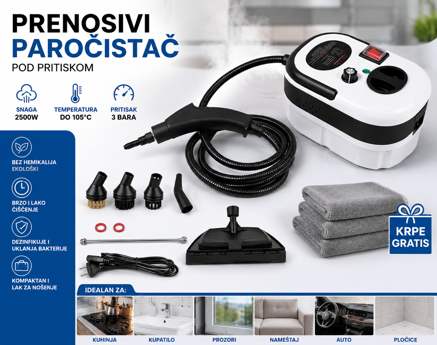 Paročistač 2500w