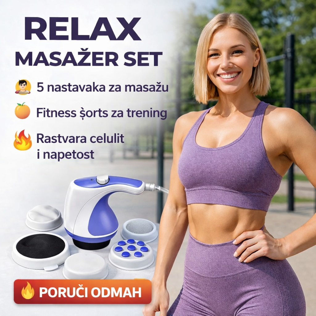 Relax Masažer sa 5 nastavka + Šorts Za Trening