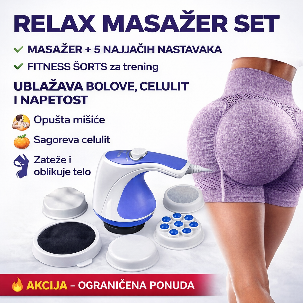 Relax Masažer sa 5 nastavka + Šorts Za Trening