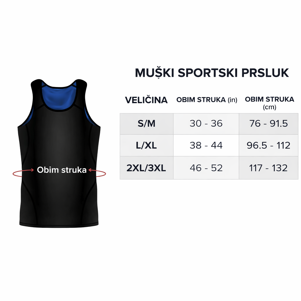 Sauna Prsluk za Topljenje masti- Muški