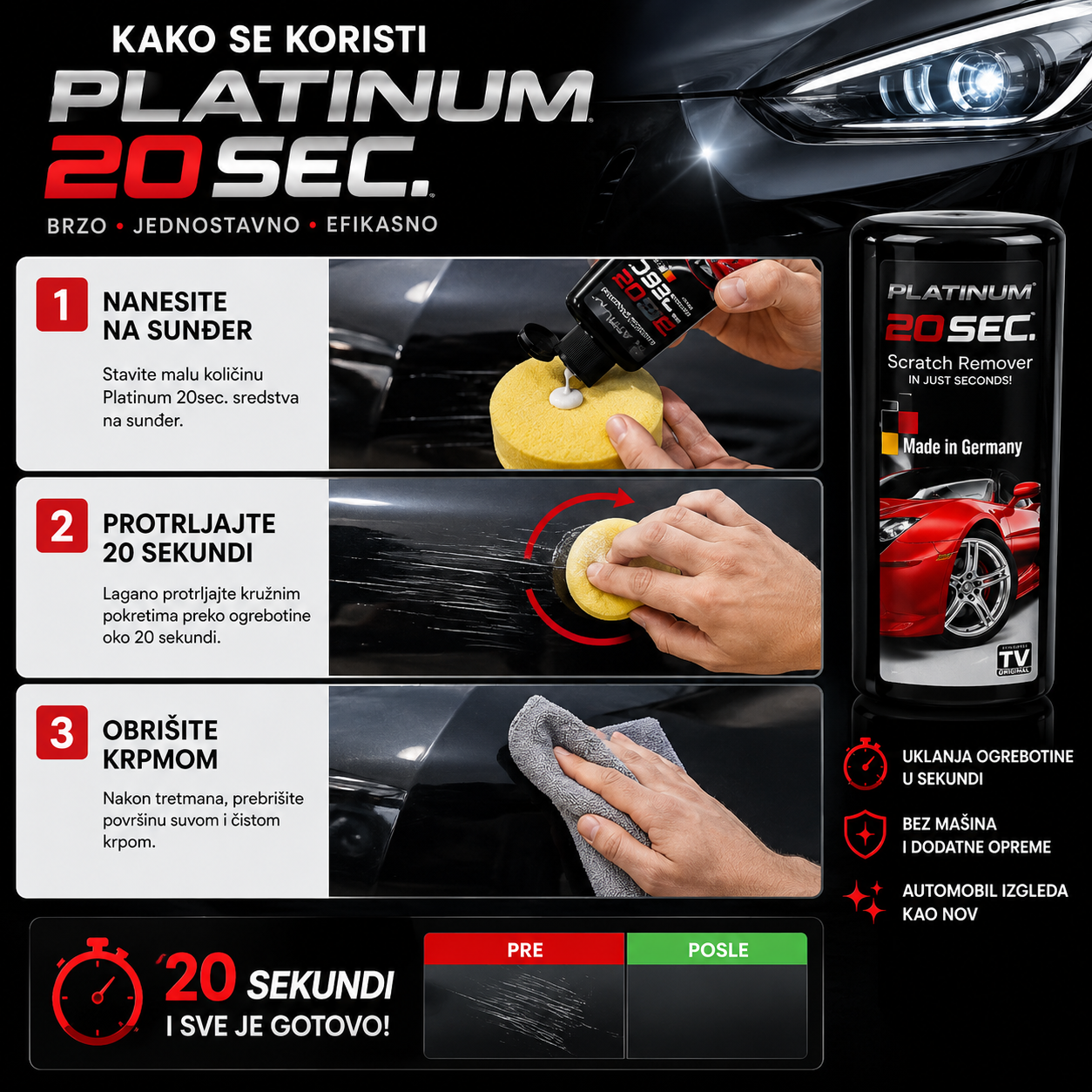 Set za uklanjanje ogrebotina sa automobila