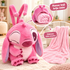 Plišani Stitch i Angel ranac sa ćebetom – plavi i roze