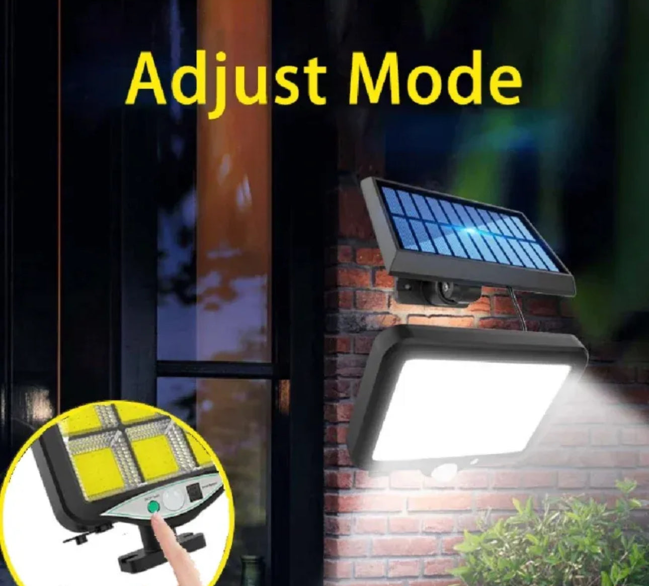 Solarni Reflektor 128 LED + 6 COB sa PIR Senzorom i Daljinskim