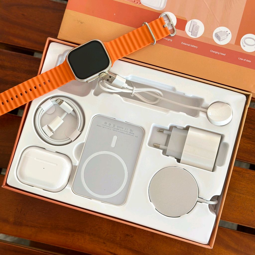 X10 ULTRA (pametni sat, bluetooth slušalice, Bluetooth punjač, eksterna baterija, punjač i kabl)